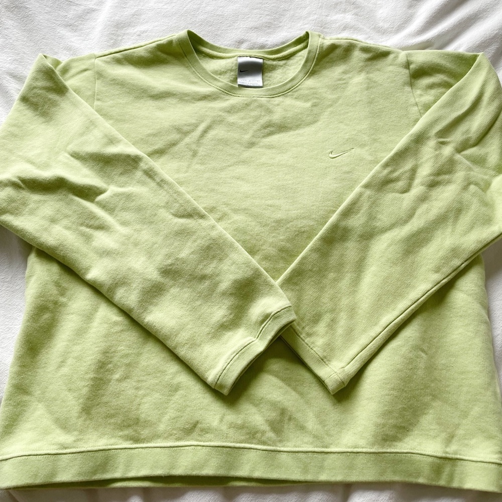 Vintage Y2K Grey Tag Yellow Lime Nike Crewneck Sweatshirt
